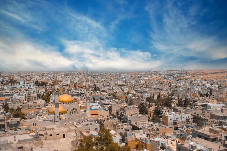 From Dead Sea : Amman city , Madaba and Mount Nebo day tour - King Abdullah I Mosque (the Blue Mosque): a clean finish for the day