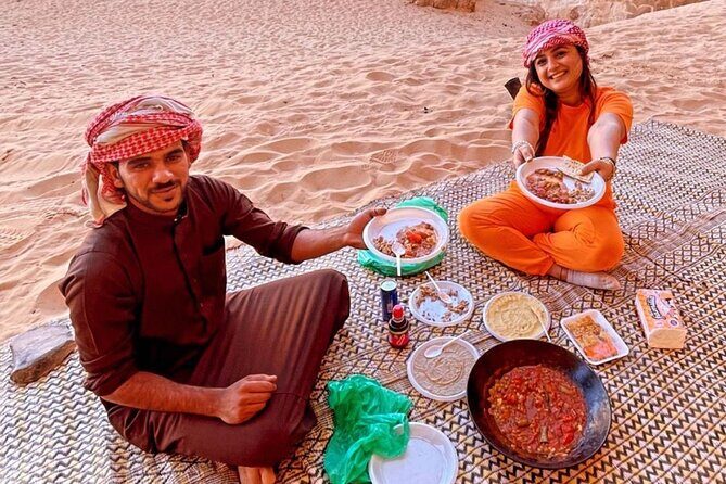 Wadi Rum Mountain Hike & Climb: Burdah, with a bridge at the top! + tour & Lunch - Um Sabatah Sunset Viewpoint: Tea, Mats, and Timing