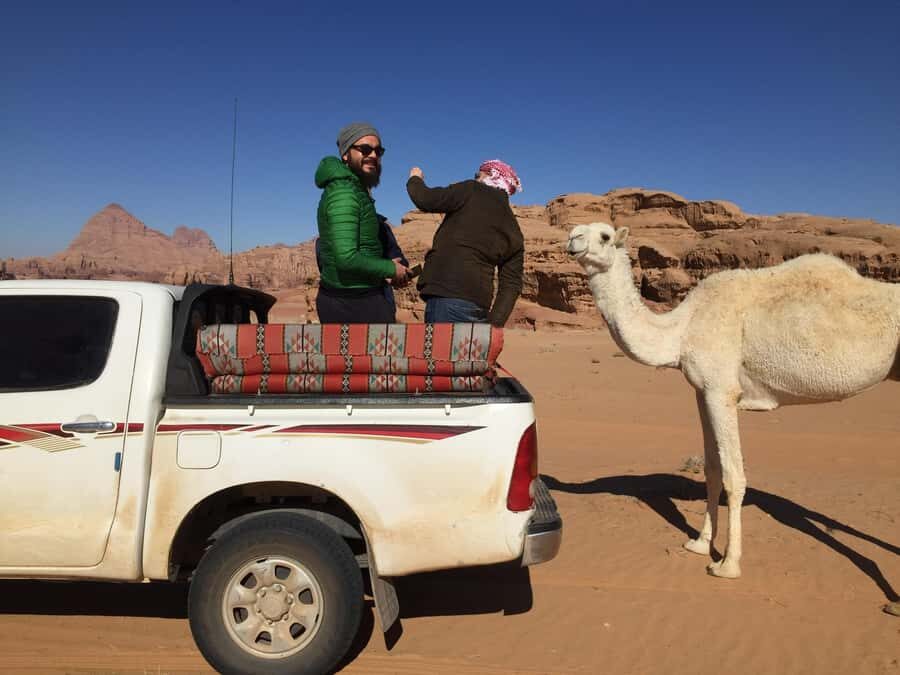 Wadi Rum:Full Day Tour Lunch Sand boarding Camel Ride Sunset - Lawrence’s House viewpoint and the natural mushroom stone
